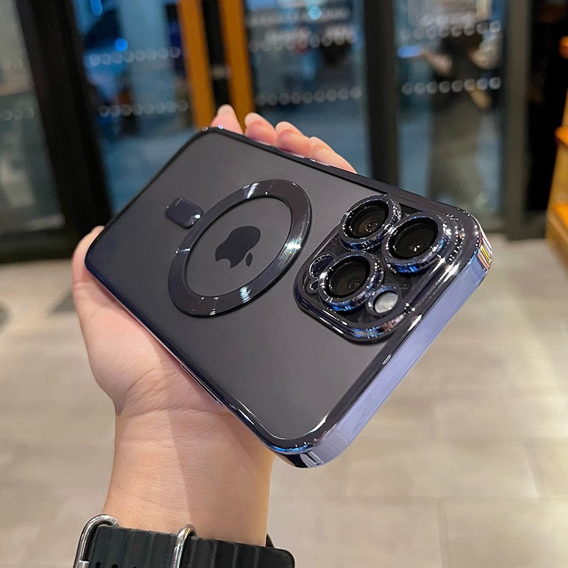 Luxo magnético para magsafe carga sem fio chapeamento caso claro para iphone 11