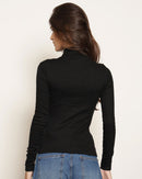 T-shirt elegante de gola alta inspirada na França