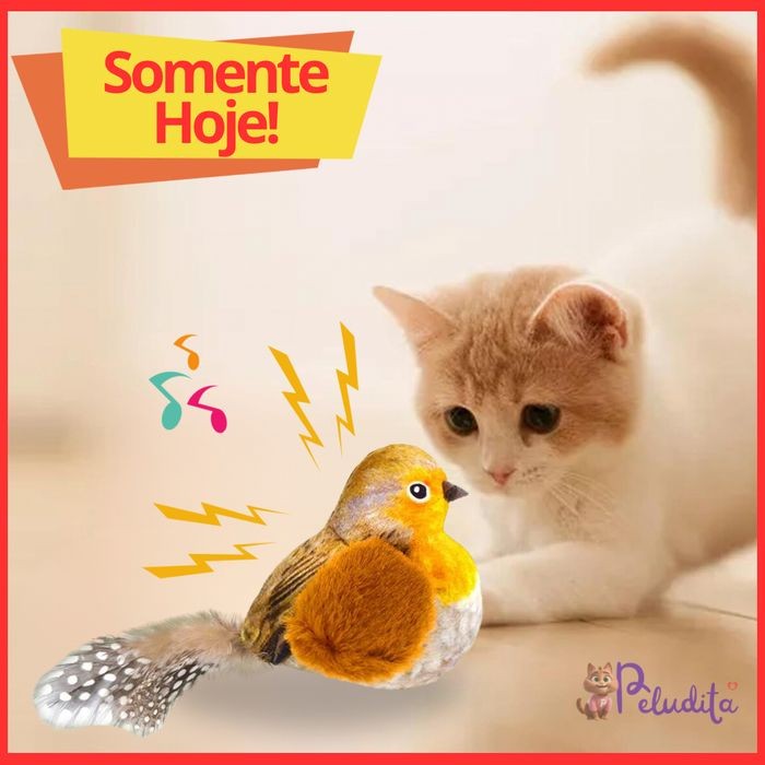 Passarinho Elétrico com Som para Gatos