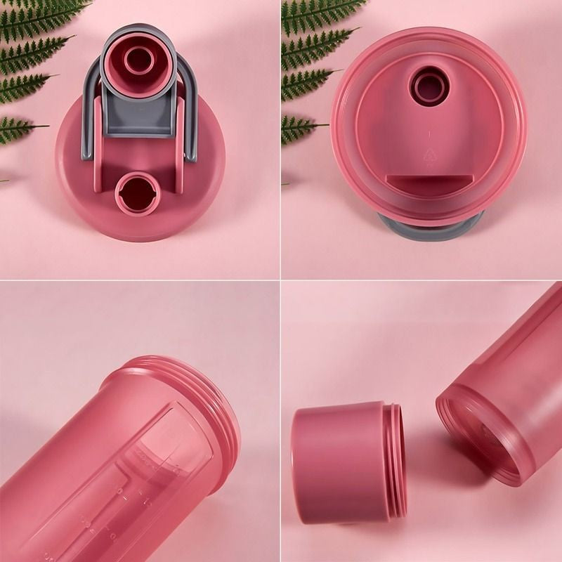 Garrafa d'água com misturador de Whey Protein